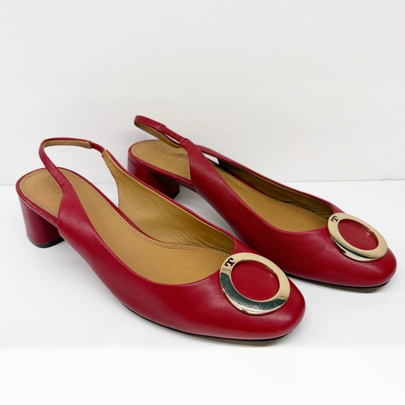 Tory Burch Shoes - Tory Burch || Caterina Slingback Pumps Red‎ Gold 8.5